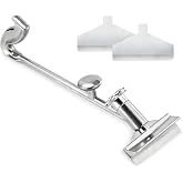 New Star Foodservice Commercial Grill Scraper with Replacement Blades, Heavy-Duty Flat Top Griddle Scraper with Long Handle, Stainless Steel Blade, Restaurant Grade Cleaning Tool