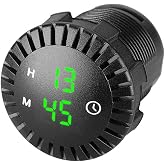 BEIDUOYANG Waterproof 12V/24V Auto Car Boat Motorcycle 24hours for Touch Digital Clock LED Display SUV Panel Electronic Clo Large Digital Clock for Seniors, Green