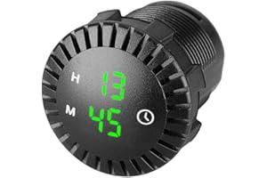 BEIDUOYANG Waterproof 12V/24V Auto Car Boat Motorcycle 24hours for Touch Digital Clock LED Display SUV Panel Electronic Clo Large Digital Clock for Seniors, Green