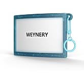WEYNERY Ski Pass Holder for Goggle Straps with Clip for Zippers and Gear | Curved holder for goggle straps with a side loop and metal clip for zippers, backpacks or gear; open frame for easy scanning