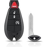 Key Fob Replacement Fits for Jeep Cherokee 2014 2015 2016 2017 2018 2019 2020 2021 2022 2023 Keyless Entry Remote Control GQ4-53T, 4 Buttons