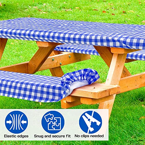 LINPRO 6ft Vinyl Fitted Picnic Table Cover with Bench Covers Camper