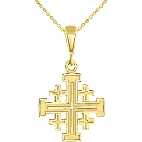 Amazon.com: TOUSIATTAR Jesus Anchor Pendant 14K Gold
