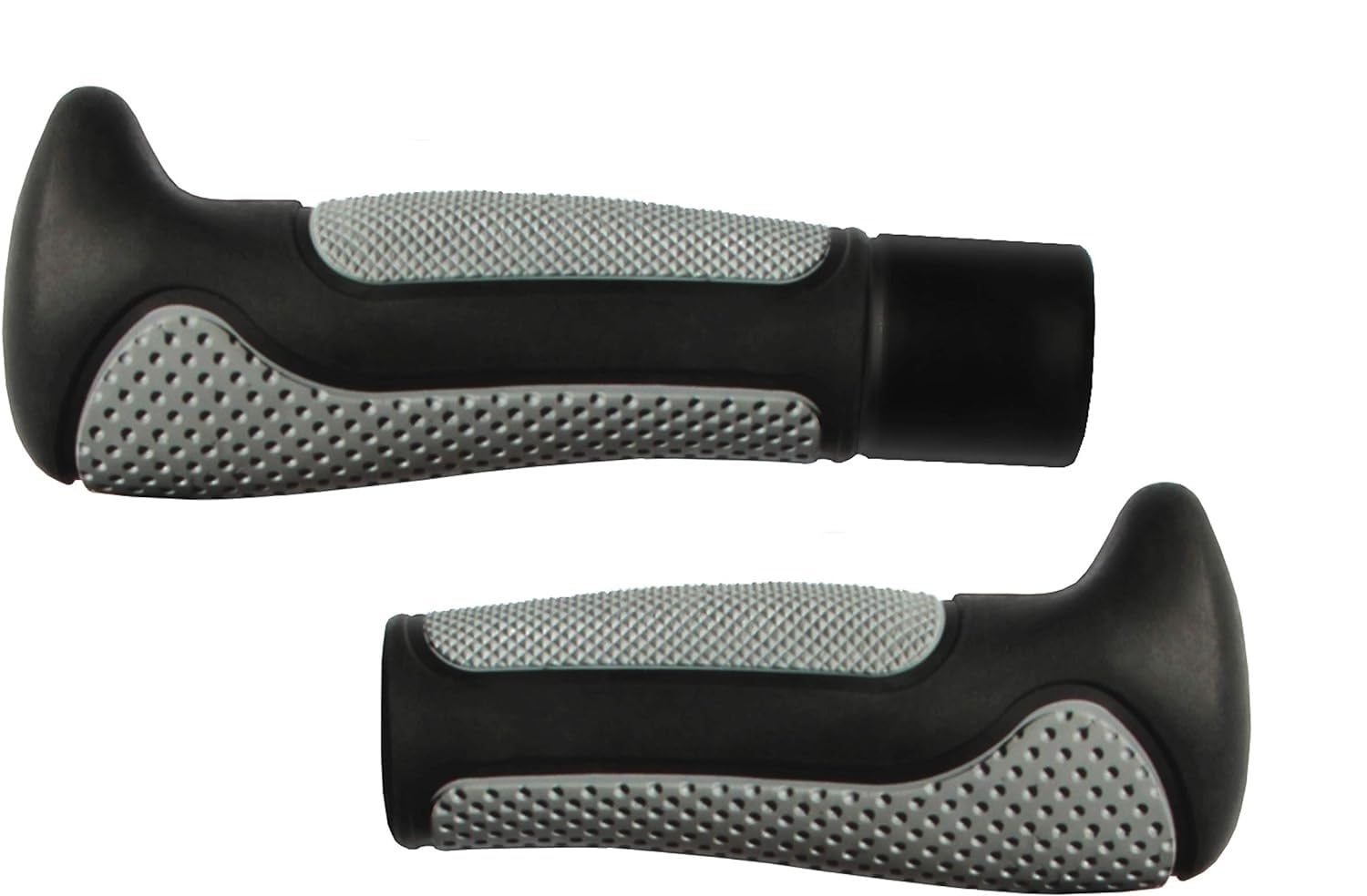 BRAT KIER2K Bike Grips - Set of Two Handlebar Grips with Anti-slip Surface - Ergonomic - 138/108 mm - Black/Grey