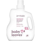 ATTITUDE Baby Fabric Softener, Plant and Mineral-Based Ingredients, HE Compatible, Vegan and Cruelty-free Laundry and Household Products, Unscented, 80 Loads, 67.6 Fl Oz
