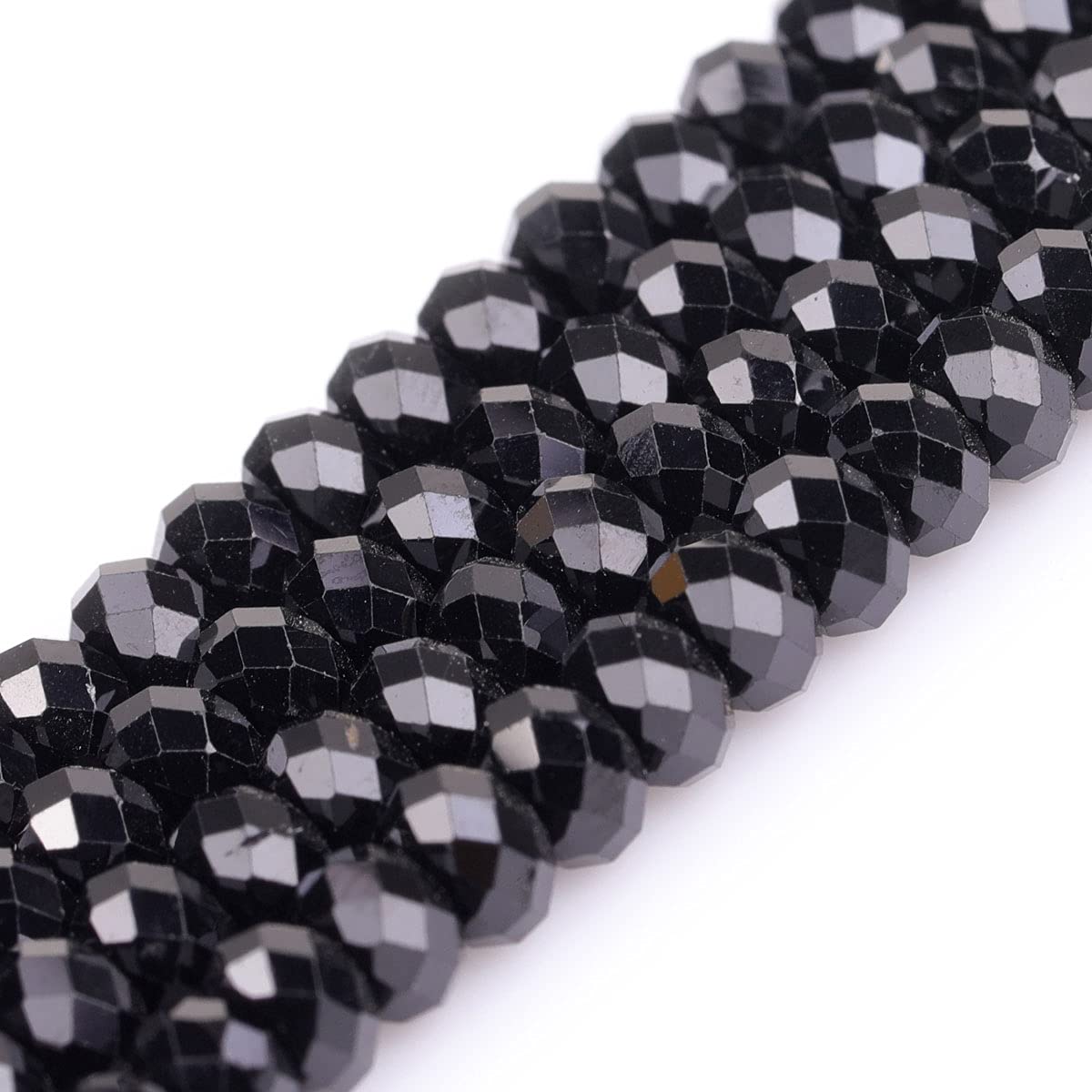 AAA Grade Natural Genuine Gemstone Semi Precious Stone Beads for Jewellery Making 15‘’ (Rondelle Black Spinel/3X5MM)