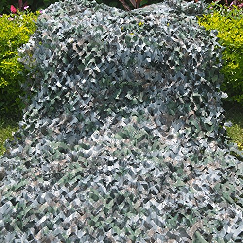 HYOUT Camo Net, Woodland Camouflage Netting Military Sunshade Nets Camping Hunting Shooting Blind Sunscreen Netting Camouflage Party Decoration - Thumbnail 4