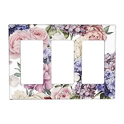 Blush Peonies Flower Vintage Floral 3 Gang Rocker