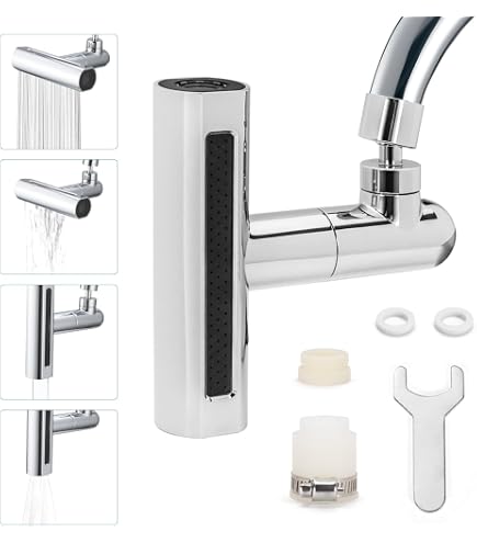 4-in-1 Matte Black Kitchen Faucet Spray Head - M22 Thread 360° Swivel Aerator With Rain, Spray, Waterfall & Bubble Modes
