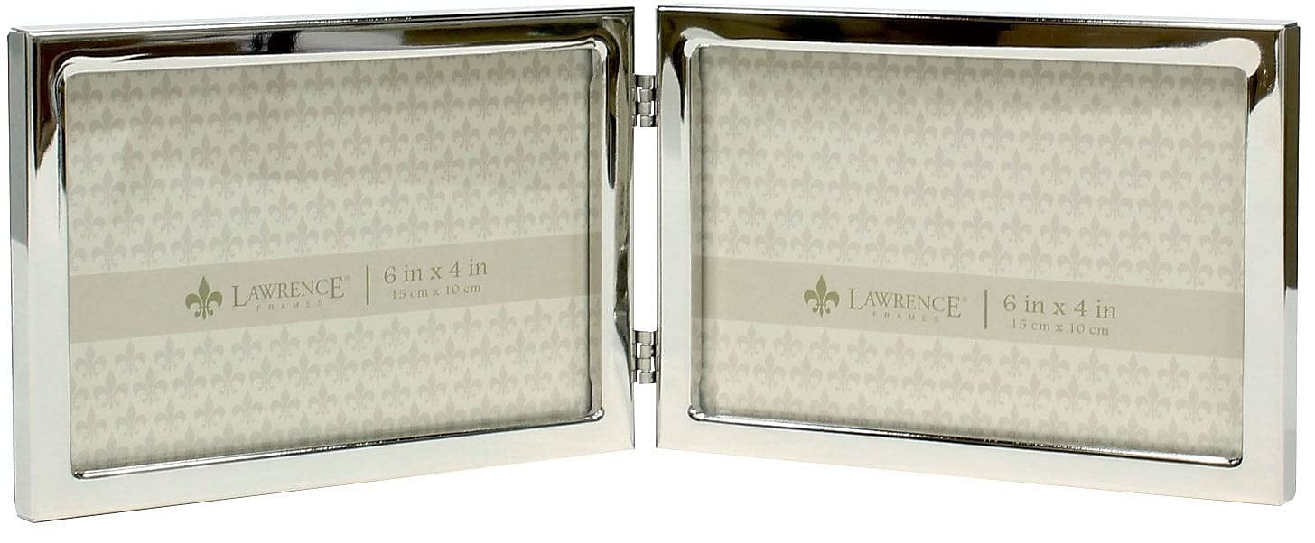 Lawrence Frames 6x4 Hinged Double Silver Standard Metal Picture Frame