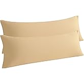 NTBAY 2 Pack Body Pillowcase, 20x54 inches, Light Taupe, Soft, Wrinkle, Fade Resistant, Envelope Closure, Microfiber, 2 Pillowcases, Set of 2