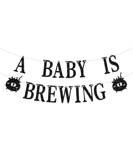 Dalaber Babyparty-Banner \"A Baby Is Brewing\" – Blaues Pappbanner 5,1x7,6 Cm Für Die Schwangerschaftsparty
