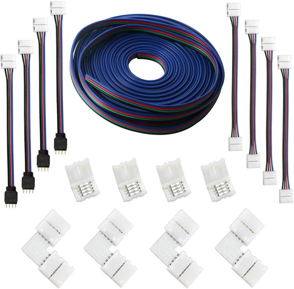 RUNCCIYUN 4pin RGB LED Strip Extension Cable(5M),LED Strips