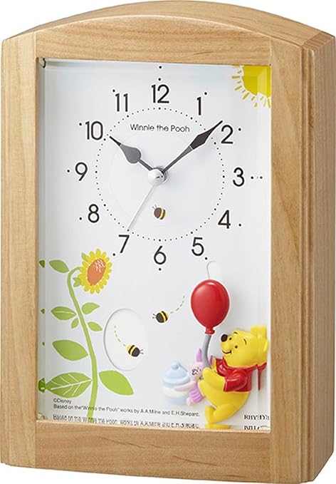 Amazon Co Jp Disney ディズニー 目覚まし時計 キャラクター アナログ くまのプーさん オルゴール と共に プーさん が動きます Winny The Pooh の 曲 入り 木 茶 リズム Rhythm 4rm761mc06 ホーム キッチン