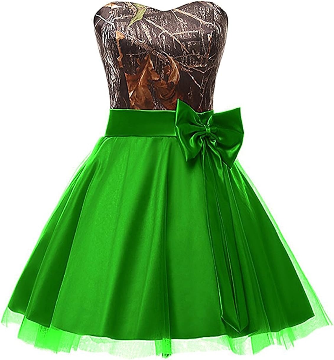 DINGZAN Graduation Homecoming Dresses Camo Bridesmaid Gowns Short