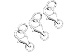 OHINGLT 925 Sterling Silver Lobster Claw Clasp with Closed Jump Rings,Necklace Clasps and Closures Suitable for Jewelry Making Necklaces Bracelet Made in Italy