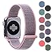 Pantheon Woven Nylon Replacement Apple Watch Band by, Sport Loop Edition, For Men or Women, Strap fits the 38mm or 42mm Apple iWatch, Compatible Series 1, 2, 3, Nike … (Light Pink, 38mm)