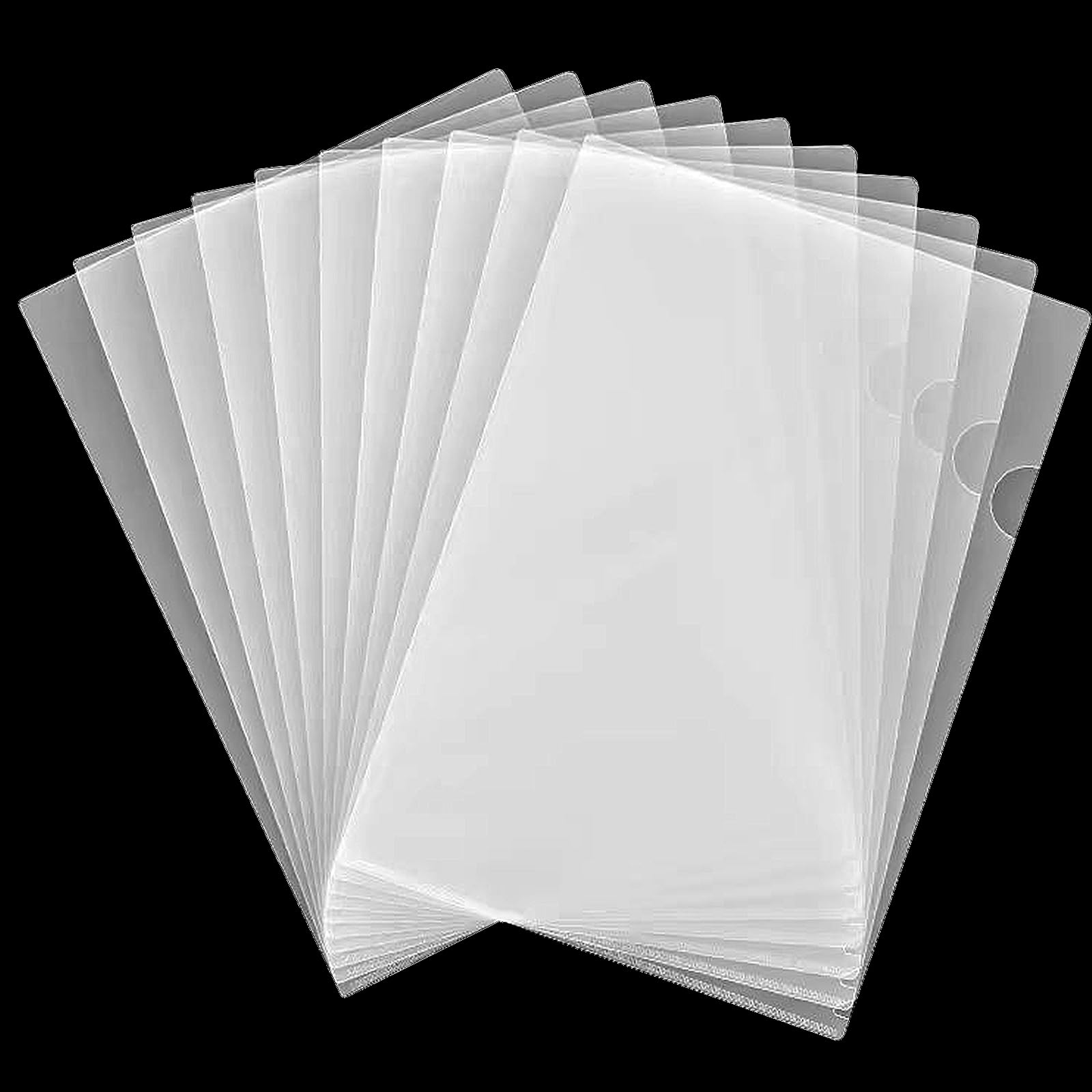 ATB-Foger 24Pcs Plastic Clear Document Folders Clear Wallets Open Top and Side Plastic Folders for Office School Work Report Presentation Project Documents File