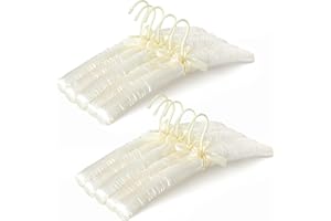 TOPIA HANGER Padded Hangers for Women Clothing,17-inch Satin Hangers 10 Pack Thick Foam Padded No Shoulder Bump for Sweaters, Coat, Blouses, Dresses-Ivory,CT18I-10