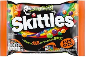 SKITTLES Shriekers Sour Fun Size Chewy Halloween Candy, 10.72oz