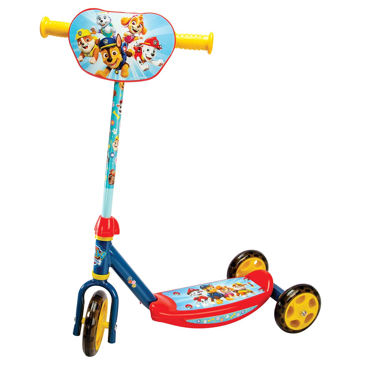 Smoby - Paw Patrol - 3-Wheel Scooter - Adjustable Handlebar - Maximum Height 67 Cms - Non-Slip Footrest - Up to 20 Kgs - From 3 Years Old