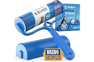 PetLovers 6.3" Large Lint Roller for Pet Hair Extra Sticky 90 Sheets, Ideal for Pet Hair Removal from Furniture & Clothes, Dog and Cat Lint Remover 1 Pack