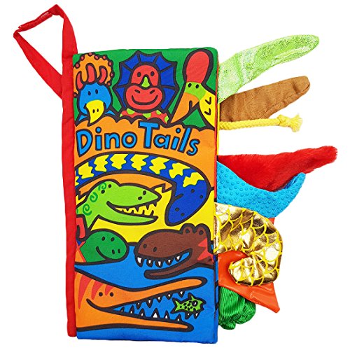 Rolina My First 3D Animals Tails Cloth Book - Baby Early Learning & Education Books Toy for Toddler, Infants and Kids (Dino Tails)