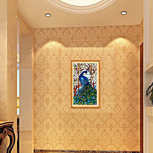 Taloyer DIY Peacock 5D Diamond Rhinestone Painting Cross Stitch Kit Mosaic Home Decor Crafts