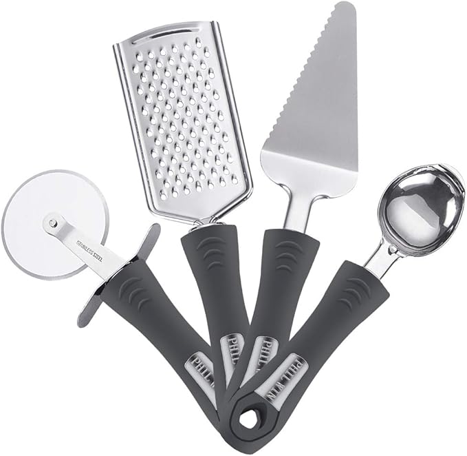PHILWIN 4Set Kitchen Tools,Include Cheese Grater & Lemon Zester,Pizza