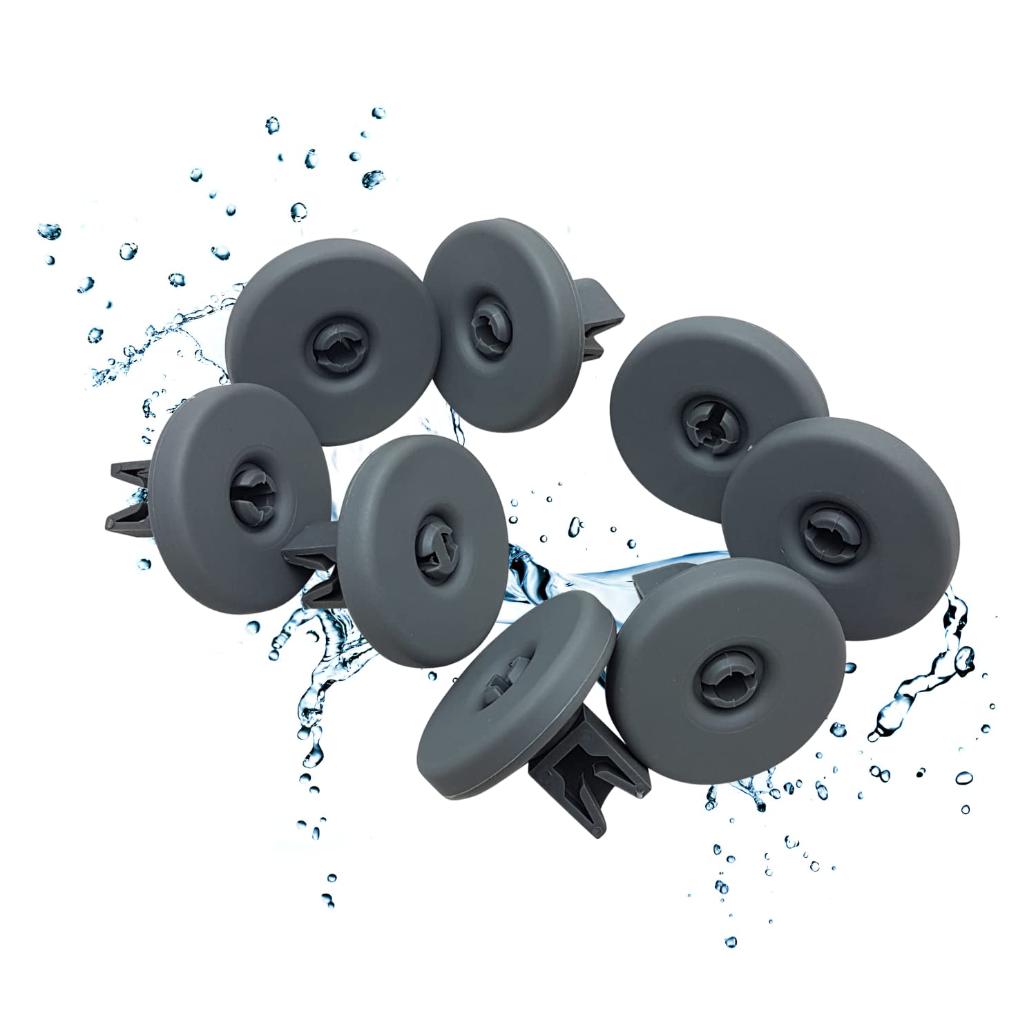 LICHTBLAU Basket Rollers Pack of 8 I 5028696500/4 AEG Elektrolux 50286965004 Replacement Parts for Dishwasher I Stable I Dishwasher Wheels for Many Dishwasher Lower Basket I Plastic