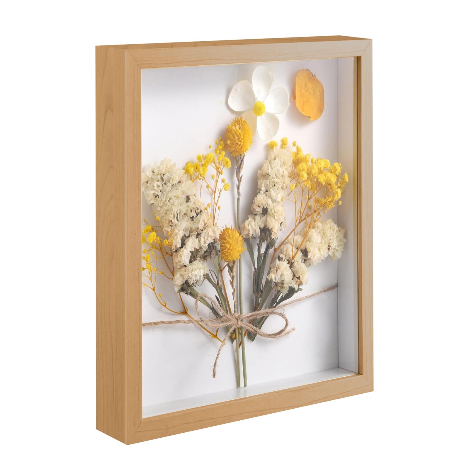 3D Picture Frame, 20x25x3cm Deep Wooden Object Frame for 3D Filling, 3D Shadow Box Picture Frame Deep Box with Acrylic Panel for Crafts Anniversary Wedding Graduation(Wood color)