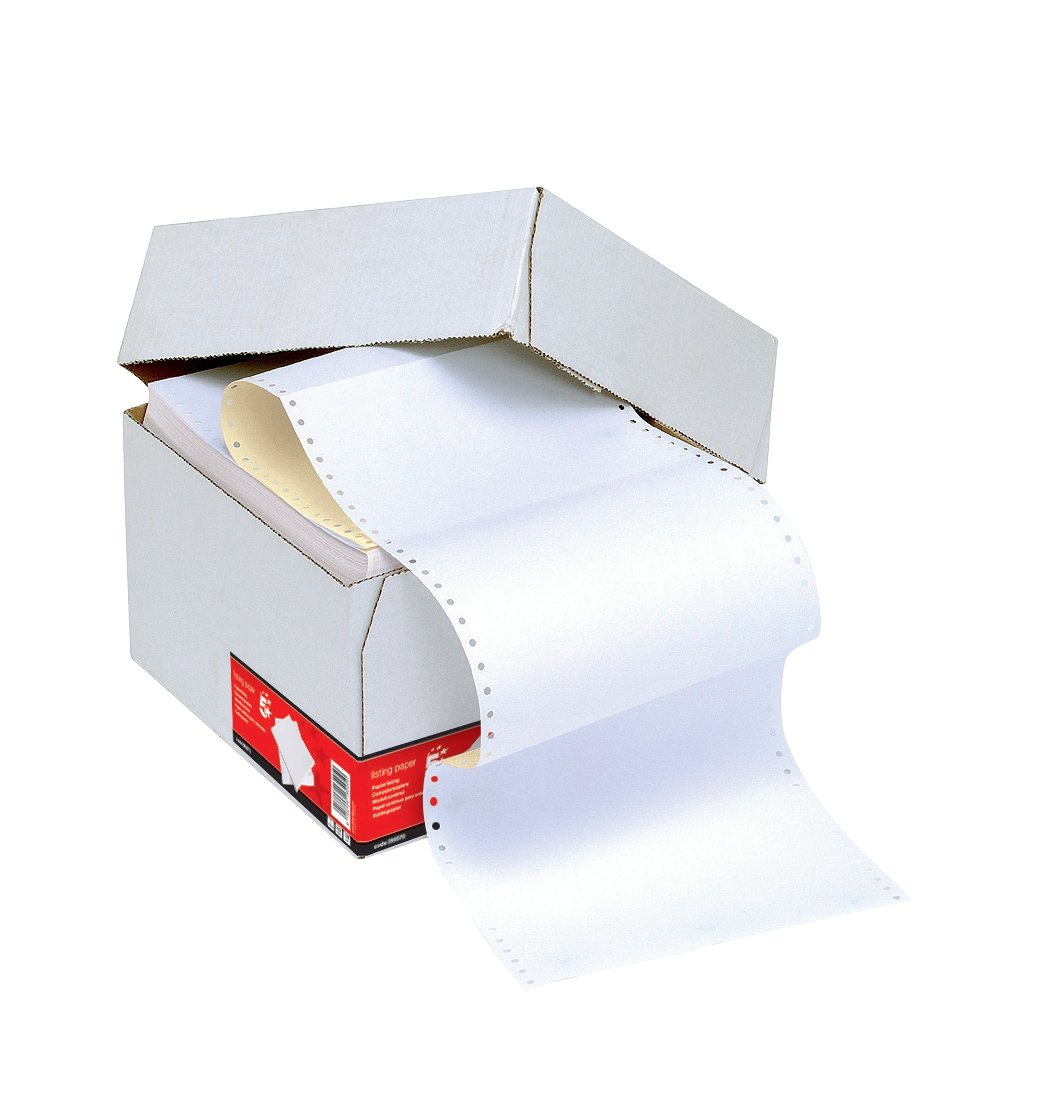 5 Star Office Listing Paper 2-Part Microperforated 80/55gsm Carbonless A4 White/Yellow [1000 Sheets]