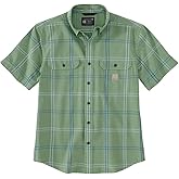 Carhartt Men's 106140 Loose Fit Midweight Short-Sleeve Plaid Shirt