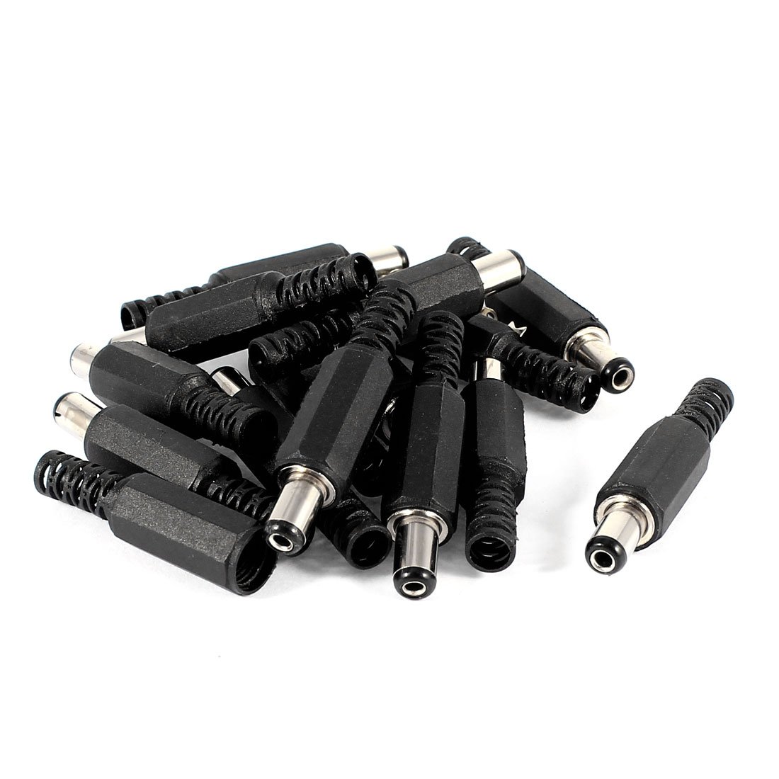 sourcing map 5.5x2.1mm DC Male Connector Jack Solder Adapter DIY DC Barrel Connectors Replacement 15pcs