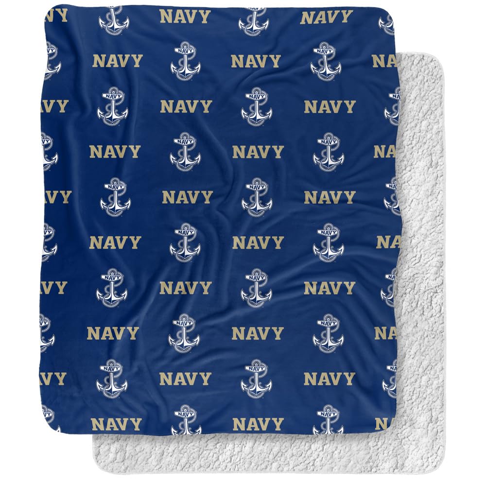 US Naval Academy Blanket, 50"x60" Logo Pattern