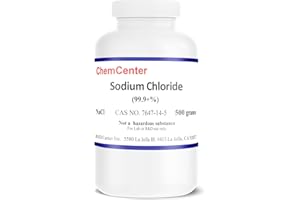 CHEMCENTER Sodium Chloride (Salt), High Purity Crystals, 500 Grams (1.1 lb.)