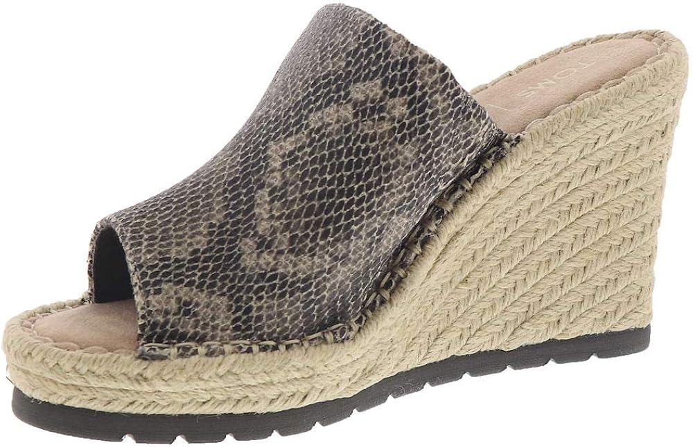 natural shimmer canvas suede women's monica mule wedges