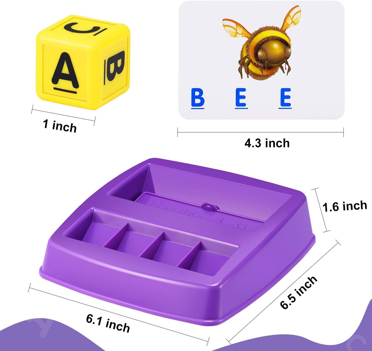Educational Games for Kids Ages 3-8, Matching Letter Game for Kids Toys for 3-8 Year Olds Boys Girls Birthday Gifts for 3-8 Year Olds Girls Boys Preschool Kindergarten Educational Spelling Toys Purple: Toys & Games