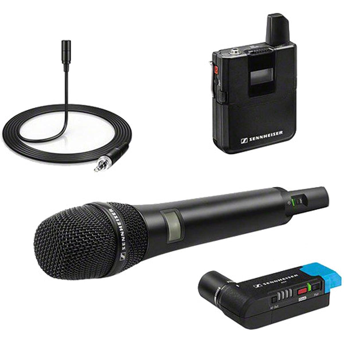Sennheiser AVX Sistema de micrófono inalámbrico digital - ME2 Lavalier y transmisor de mano AVX42 con conjunto combinado de cápsulas MD42