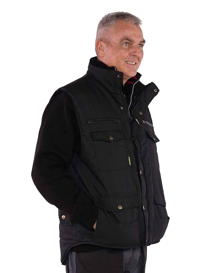 STØRVIK Herren Arbeitsweste Pocket S-3XL Schwarz – Daunenweste Steppweste