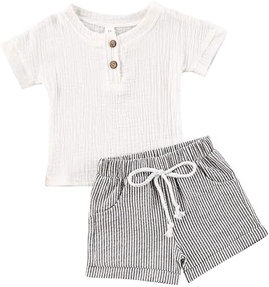 white linen outfit for baby boy