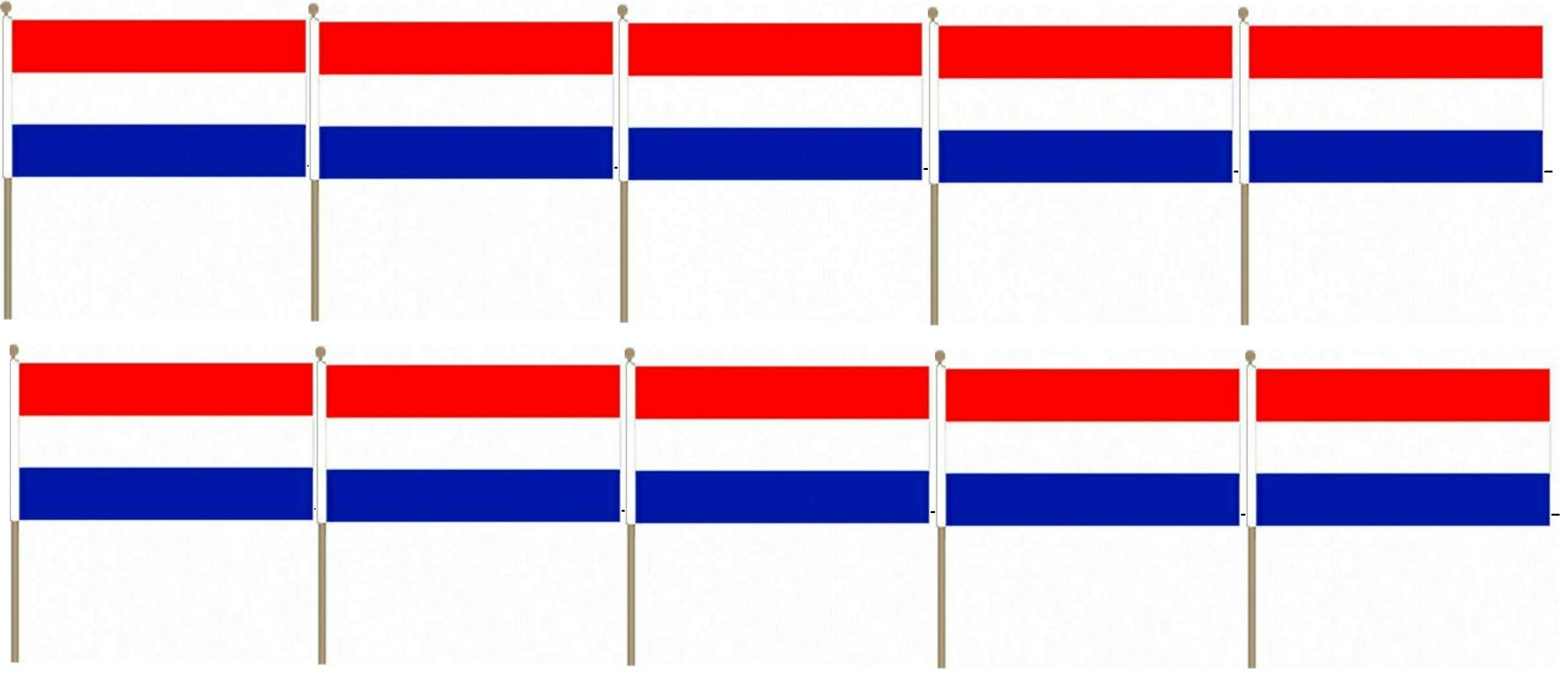 Pack Of 10 X Flag of NETHERLANDS Held Flags 21cm x 14cm