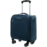 Verage Underseat Carry On Luggage with Wheels, 14.5-Inch Spinner Small Suitcase, Softside Lightweight Travel Bag for Men and Women, Airplane Carry On Bag, Nautical Blue