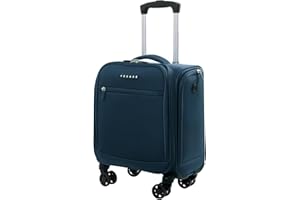 Verage Underseat Carry On Luggage with Wheels, 14.5-Inch Spinner Small Suitcase, Softside Lightweight Travel Bag for Men and Women, Airplane Carry On Bag, Nautical Blue