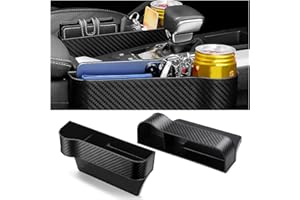 Aokdom 2PCS Car Seat Gap Filler Organizer,Carbon Fiber Car Gap Filler Between Seat and Console,Multifunctional Car Storage Organizer Car Interior Accessories Car Storage Organizer (Black)