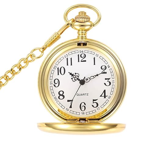 1920s Men’s Clothing, Outfits, Fashion WIOR Classic Smooth Vintage Pocket Watch Sliver Steel Men Watch with 14’’ Chain for Xmas Fathers Day Gift AT vintagedancer.com