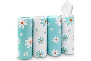 200 Sheets Car Tissue Box Holder with Facial Tissues - 4 PK Travel Car Tissue Holder Cylinder - Car Accessories Interior for 