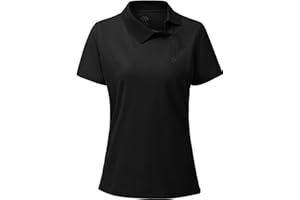 MoFiz Back Cut Out Womens Golf Shirts and Womens Slanted Placket Lapel Buttons Golf Shirts Dry Fit Lightweight