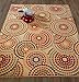 Diagona Designs Contemporary Circles Design Modern Non-Slip Kitchen/Bathroom/Living Room Area Rug, 3'3'' W x 5'0'' L, Beige/Multi Color