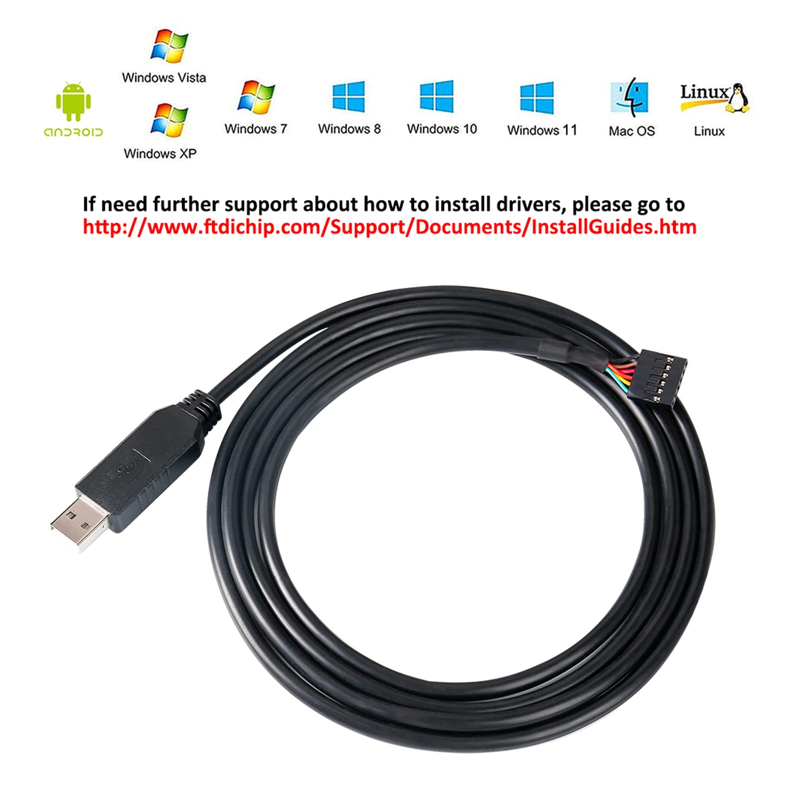 Tttech Debug Adapter Mua DTech USB to TTL Serial 5V Adapter Cable with FTDI FT232RL Chip 6 ...